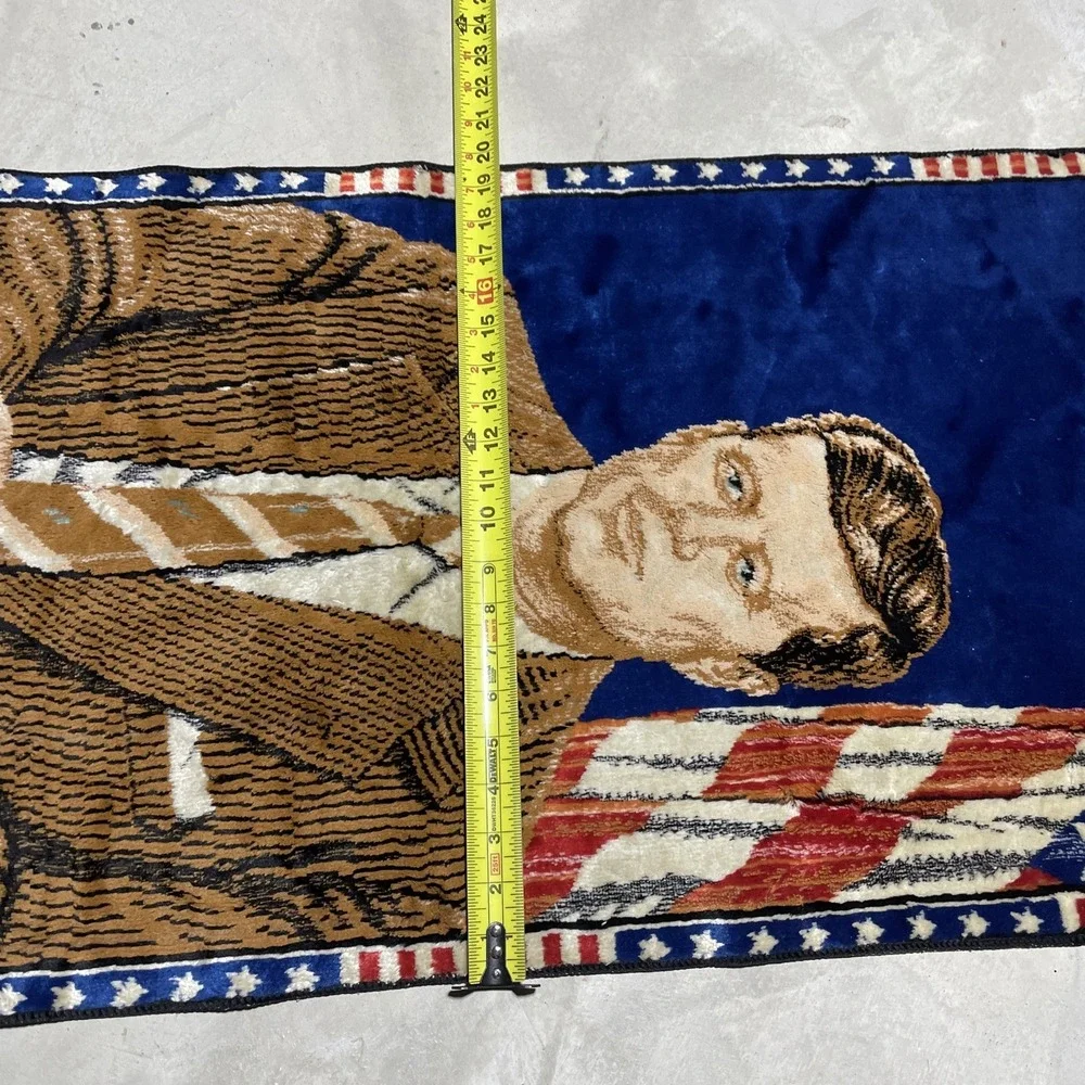 VTG 1964 John F Kennedy Ramallah Trading Co. Tapestry Rug Banner 20X38 Wall Art